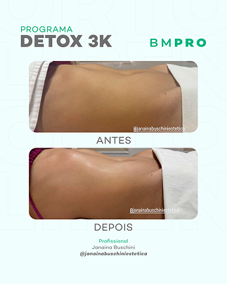 Antes e depois na balança com o DETOX 3K — profissional Janaina Buschini