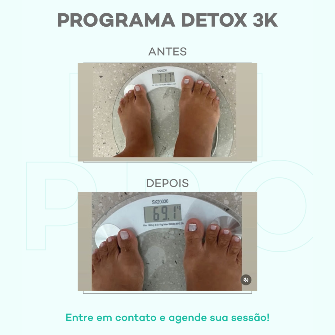 Antes e depois com o DETOX 3K