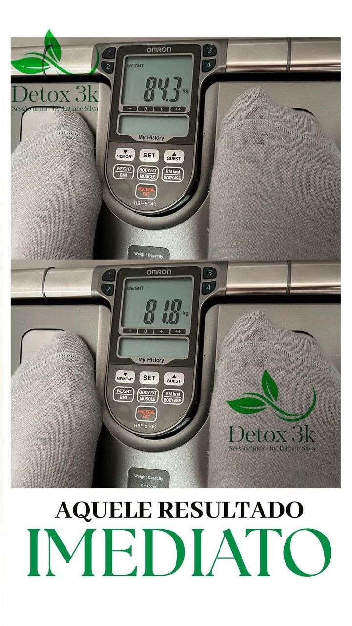 Antes e depois com o DETOX 3K